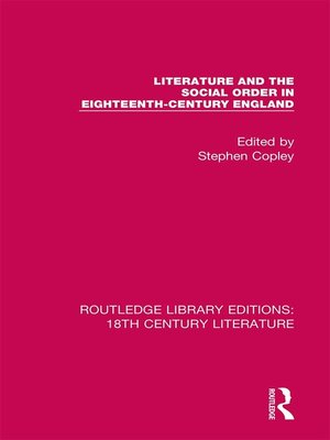 cover image of Literature and the Social Order in Eighteenth-Century England